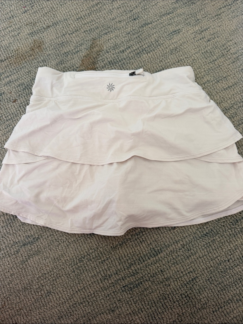 ATHLETA- Women’s Layered Athletic Skort - white tennis skirt